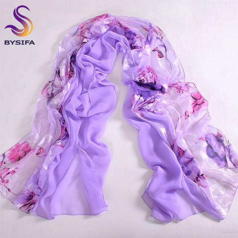 ladies purple silk scarf