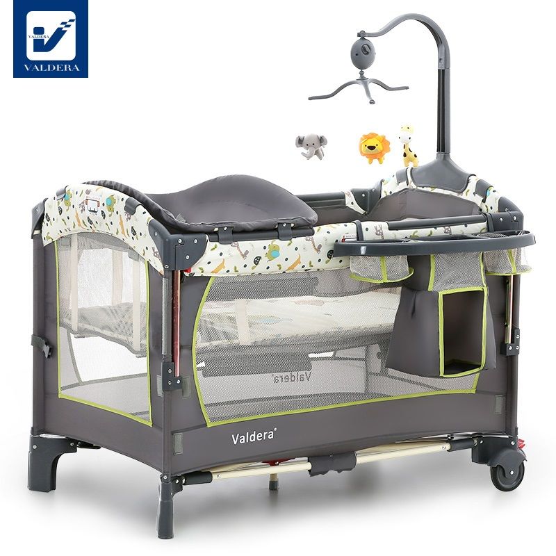 Valdera Crib With Multi Function Folding European Portable Game