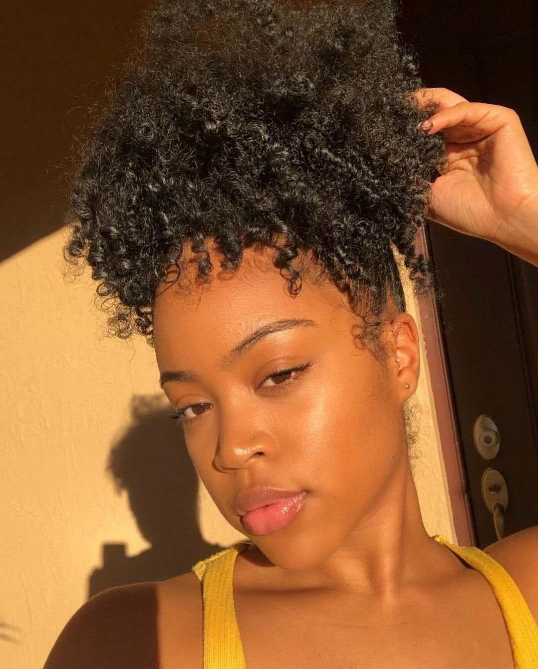 Top Quality Natural Hair Puff Ponytail Updo African American Short