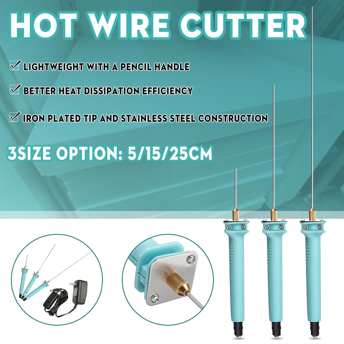Electric Cutter Stylo Styro mousse de polystyrène à fil chaud Polystyrène Découpe Cire Outil