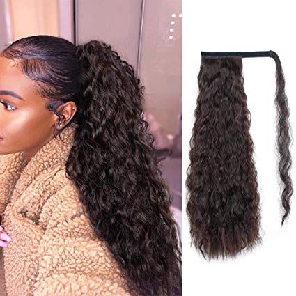 160g Long Curly Ponytail Extension For Black Women Human Hair Wrap