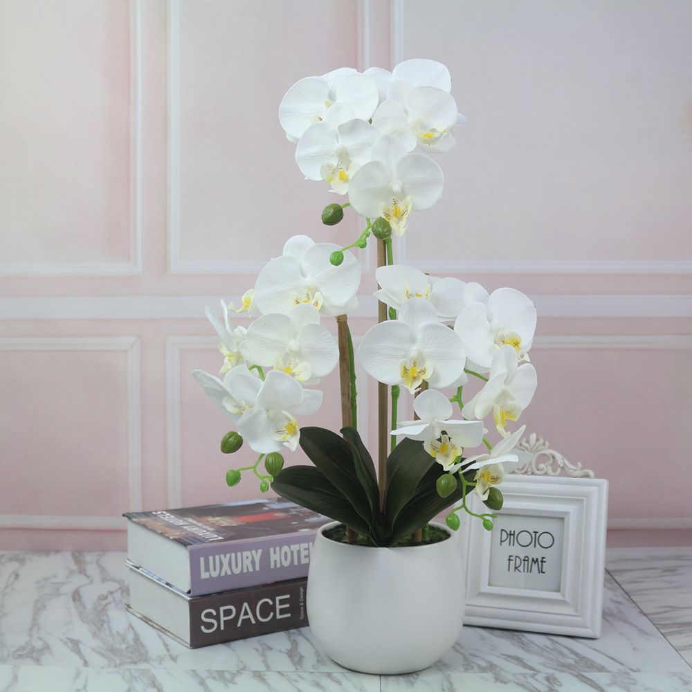 flor simulação Phalaenopsis terno vaso de flores artificiais de seda flor  decoração sala de chá interior