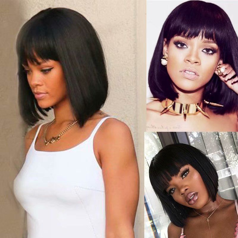 black bob wig no bangs