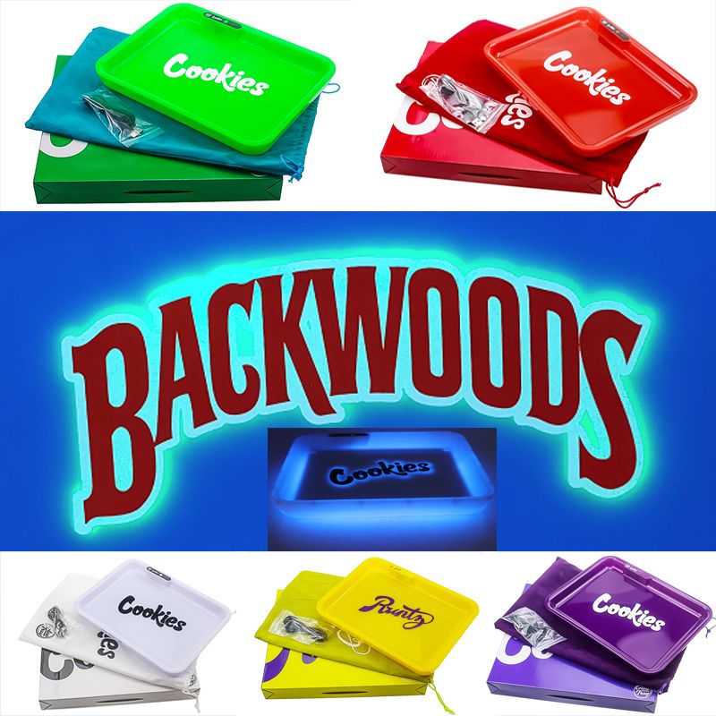 2021 Cookies Tray Rolling LED Rolling Tray Growing Trays Mixed Colors For Rolling Papers Smoking