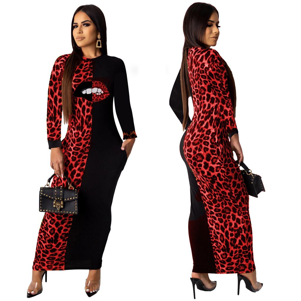 womens leopard print midi dress