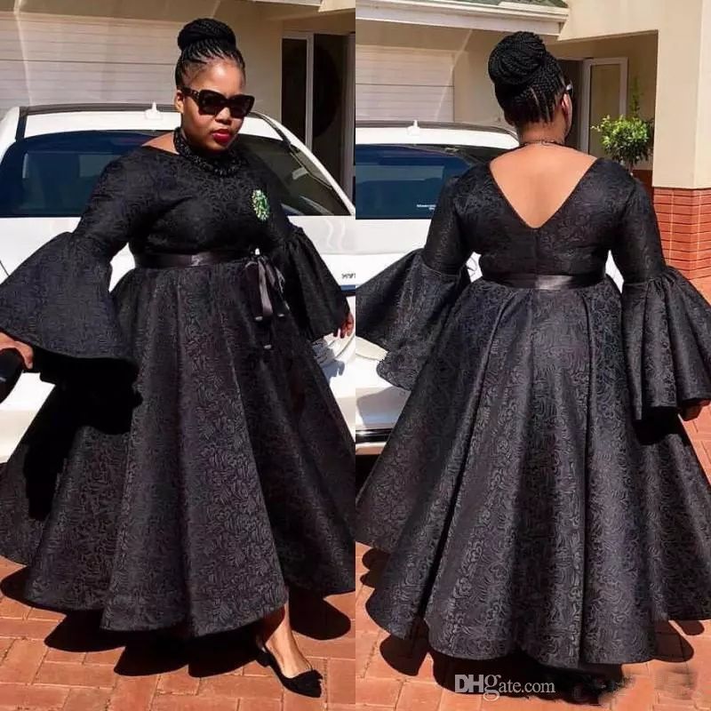 black prom dress plus size