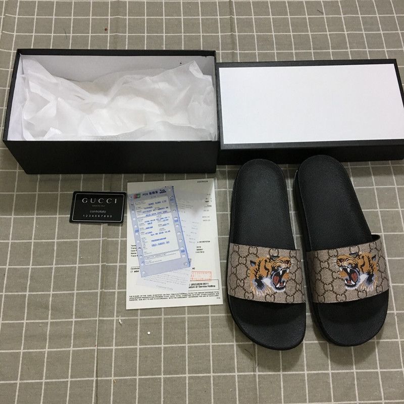 gucci flip flops tiger