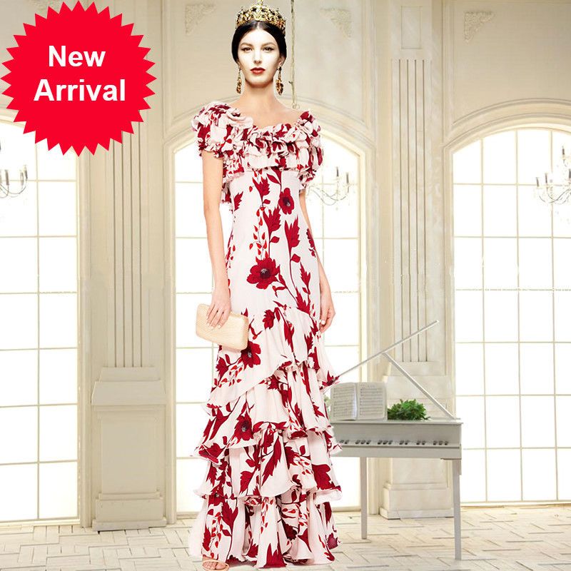 Acquistare Designer Di Passerelle Di Alta Qualità Senza Spalline, Sfondo  Bianco, Fiori Rossi, Alberi, Torta Rotonda, Vestito Pieno, Abiti Lunghi Da  Donna Economico | Consegna Veloce E Qualità | DHgate Italy