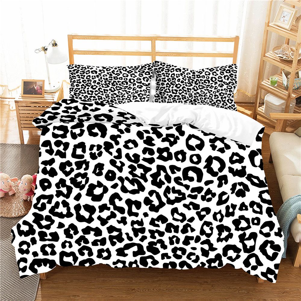 Double Bed Coverlet Home Textiles Leopard Printed Duvet Cover Set
