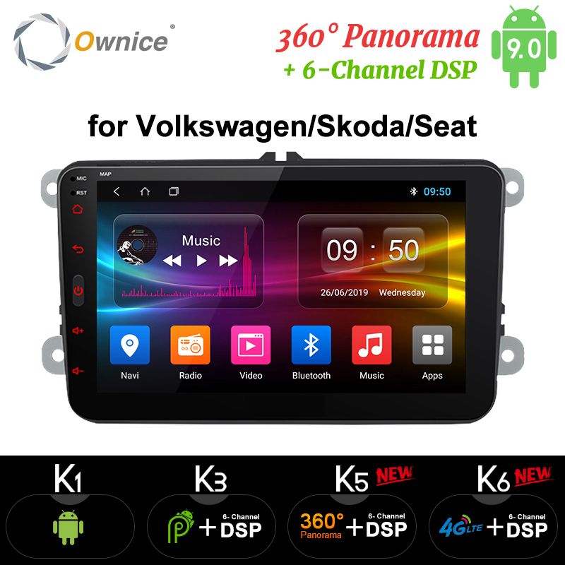 wnice K3 K5 K6 Octa 8 Çekirdekli Android 9.0 2G RAM 2 Din Araç DVD GPS Navi Radyo Çalar için VW Skoda Octavia 2