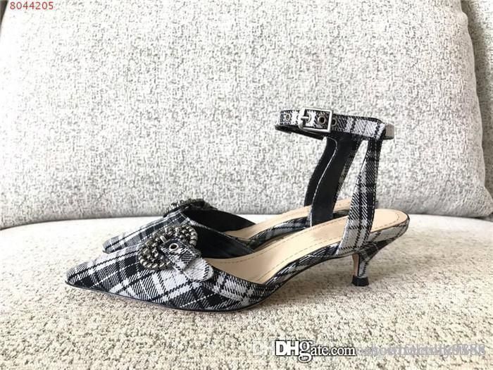 plaid kitten heels
