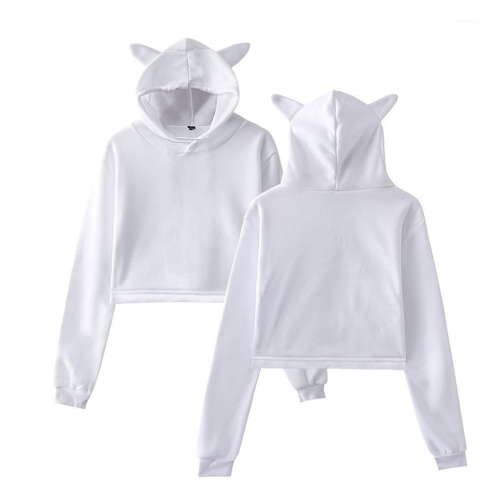 white moletom com capuz with ears