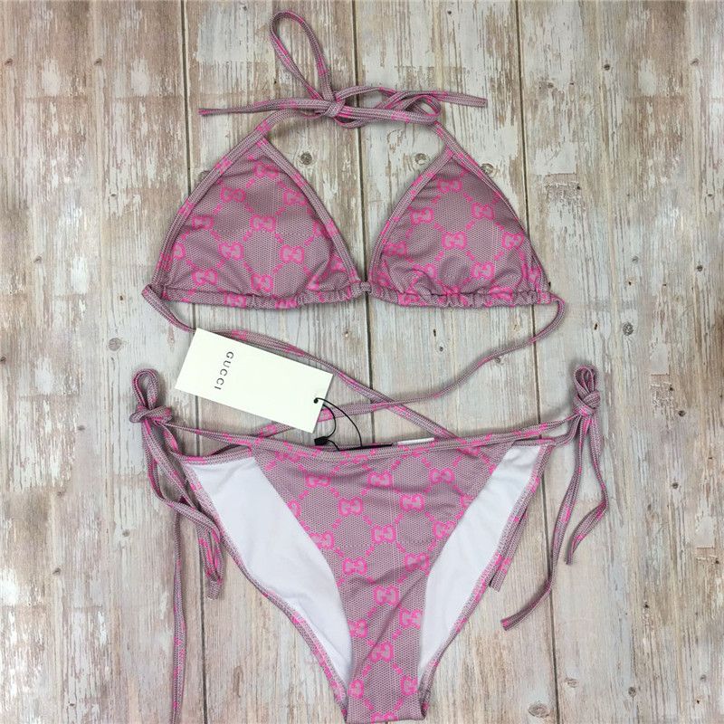 pink gucci bikini set