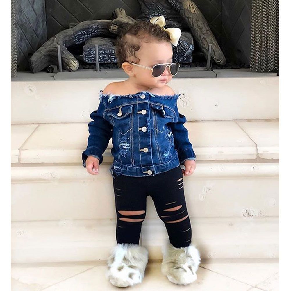 black jean jacket for baby girl