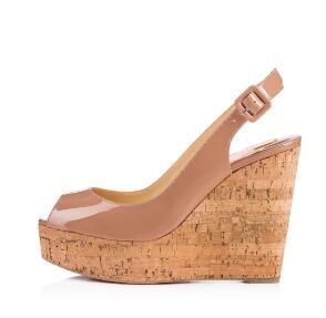 designer nude wedges