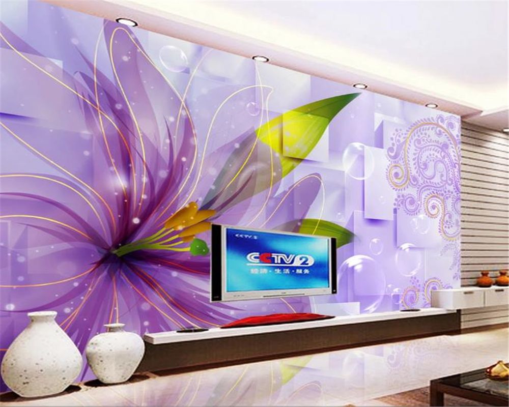 3d Bedroom Wallpaper White Balloon Square Fancy Flowers Indoor TV  Background Wall Decoration Mural Wallpaper
