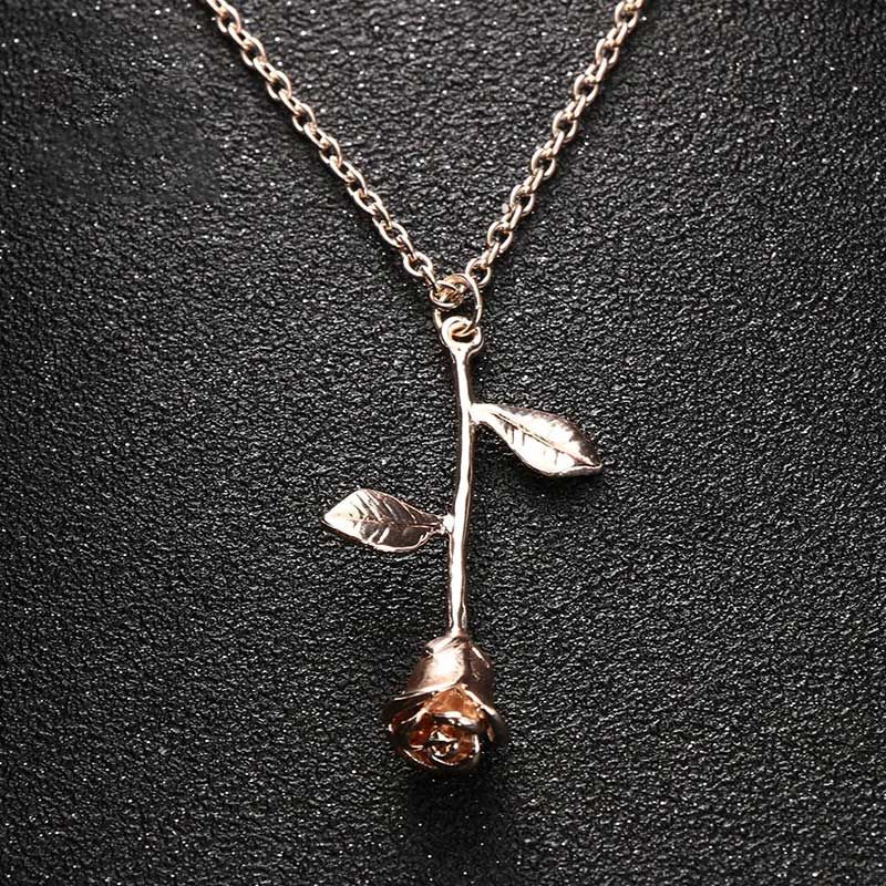 Pendentif rose fleur argent Clearance