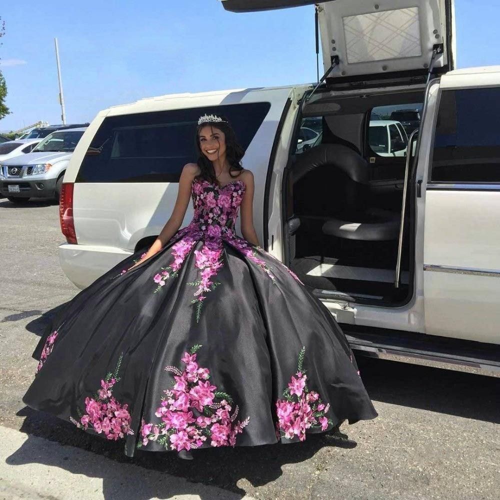 black and pink charro dress