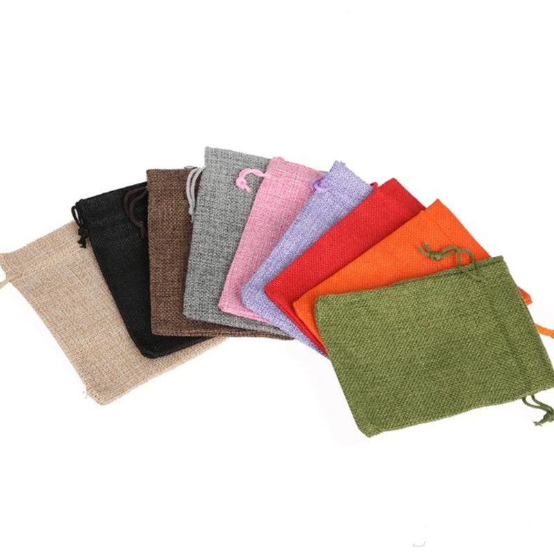 Blank Gift Bags Cotton Linen Drawstring Bag Monogrammable Jewelry Wraps