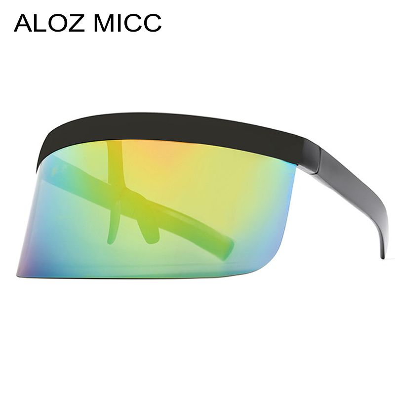 Acquistare ALOZ MICC Lusso Grande Telaio Scudo Visiera Occhiali Da Sole Uomo  2019 Del Progettista Di Marca Sexy Oversize Retrò Specchio Occhiali Da Sole  Le Donne Eyewear A402 Economico | Consegna Veloce