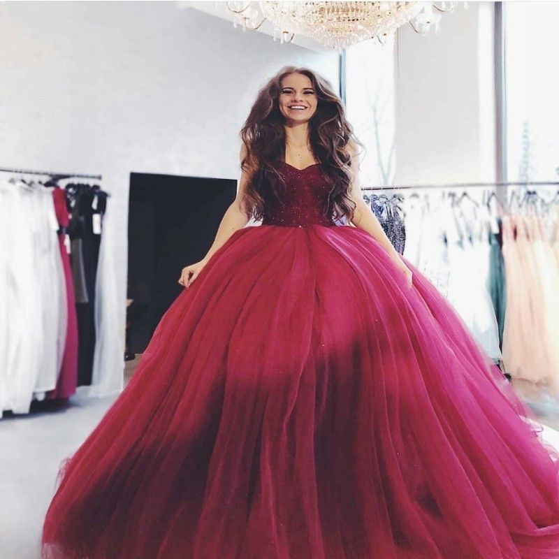 sweet 15 dresses burgundy