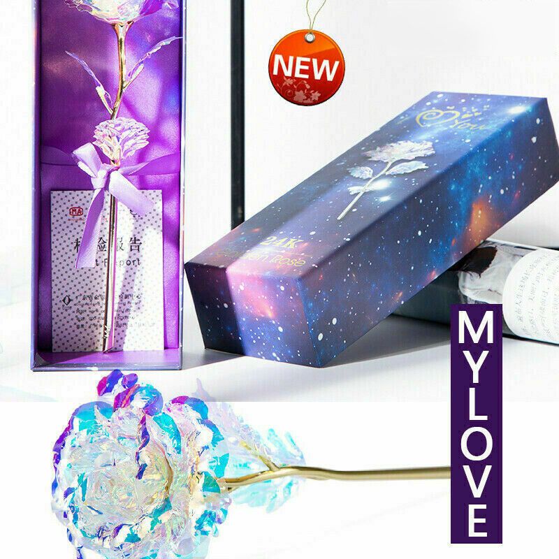Valentine's Day Galaxy Rose Romantic Crystal Flower Lovers Rose Birthday Gift UK