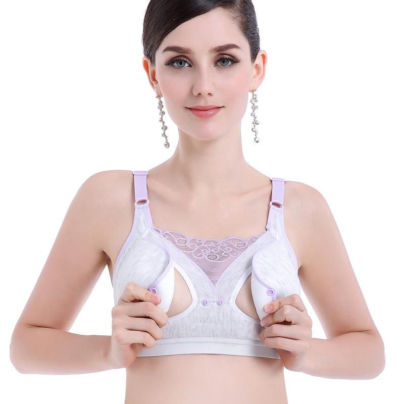 Lace Maternity Nursing Bra Pregnant Underwear BreastFeeding Wireless Cross Bras
