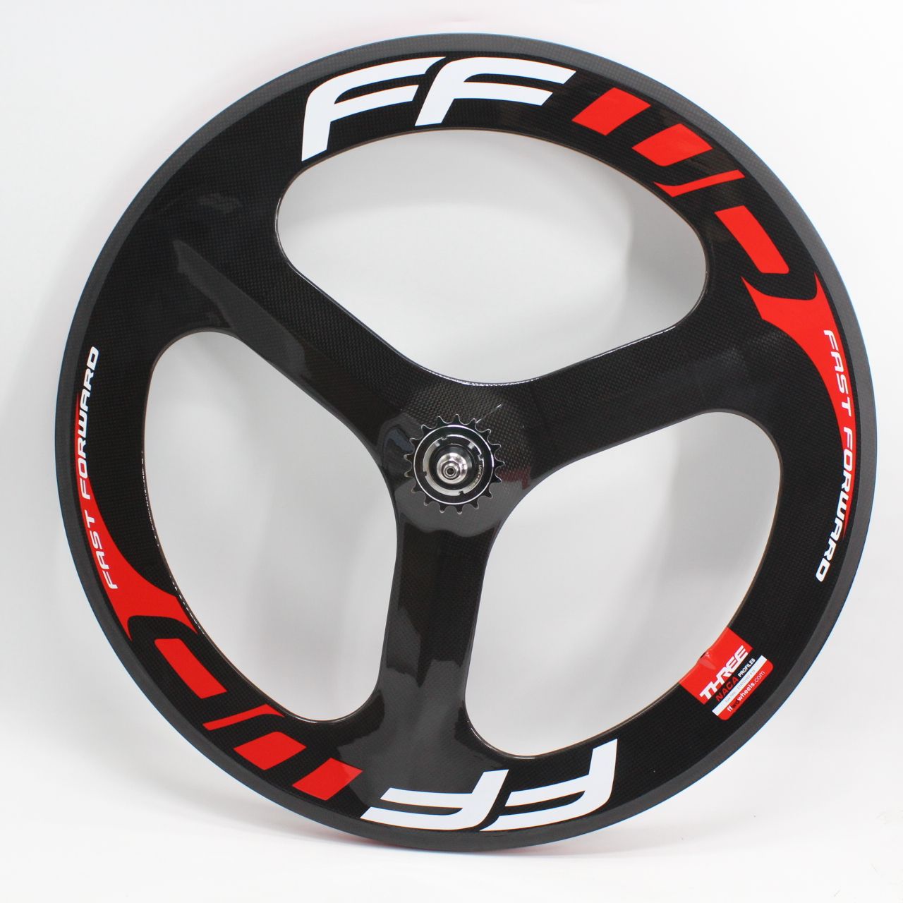 New Red 700C Fixed Gear Track Road Bike Full Carbon Fibre 3 Spokes