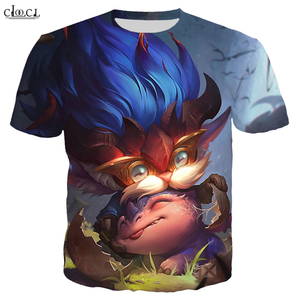 Game League of Legends T Shirt Men Women 3D Print Omega Squad Tristana Hero  Skin Dragon Trainer Heimerdinger Short Sleeve Fashion Tops