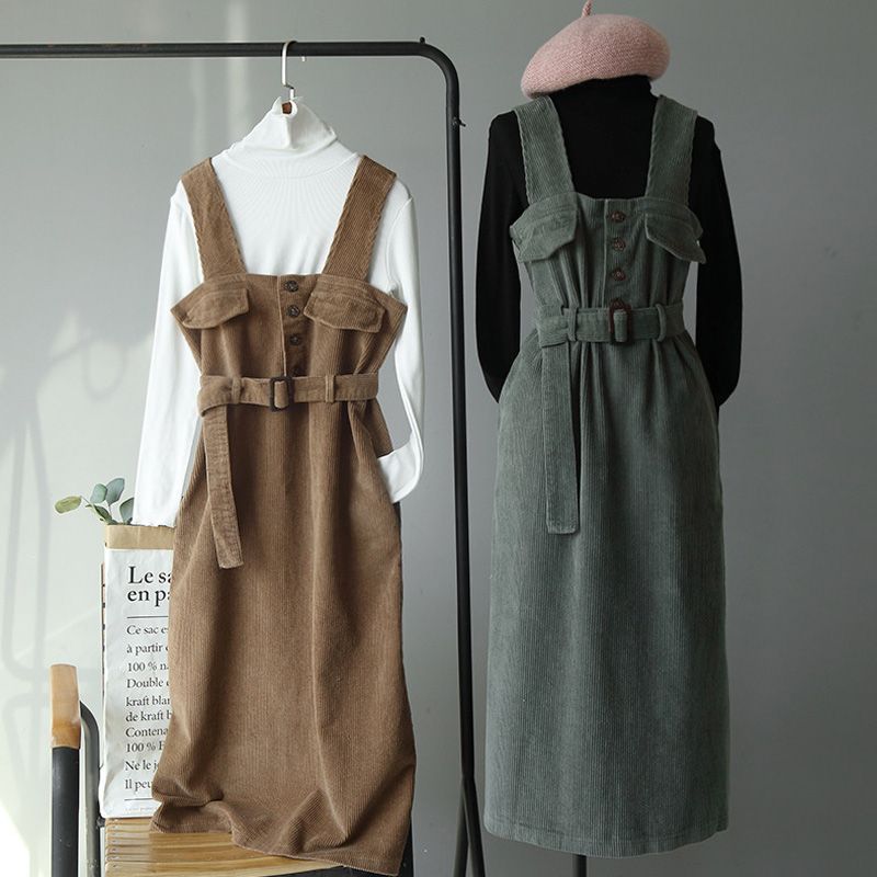 corduroy bib dress