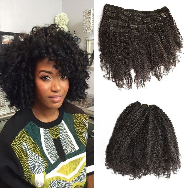 Wholesale Cheap 4a 4b Afro Kinky Curly Clip In Human Hair