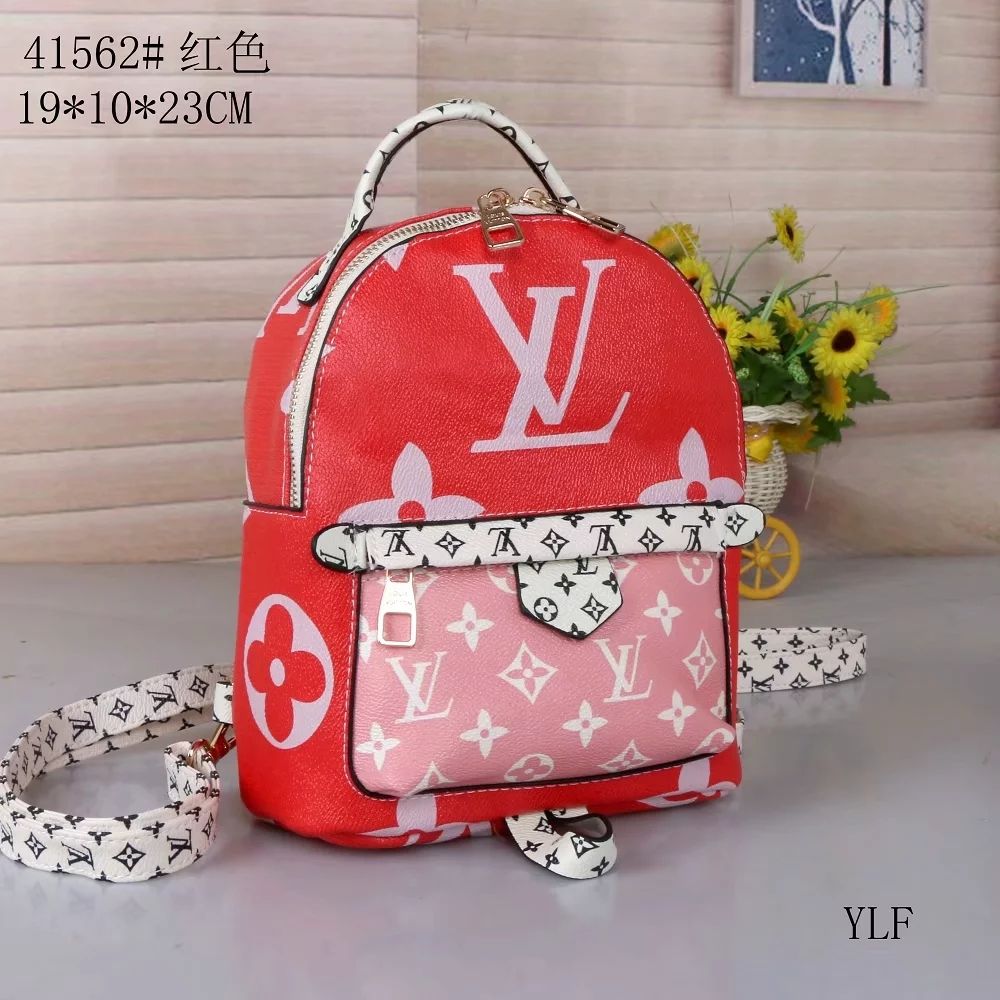 New Unisex Letters Backpack Leather Red Designer Student School Bag Travel Sport Shoulder Bags