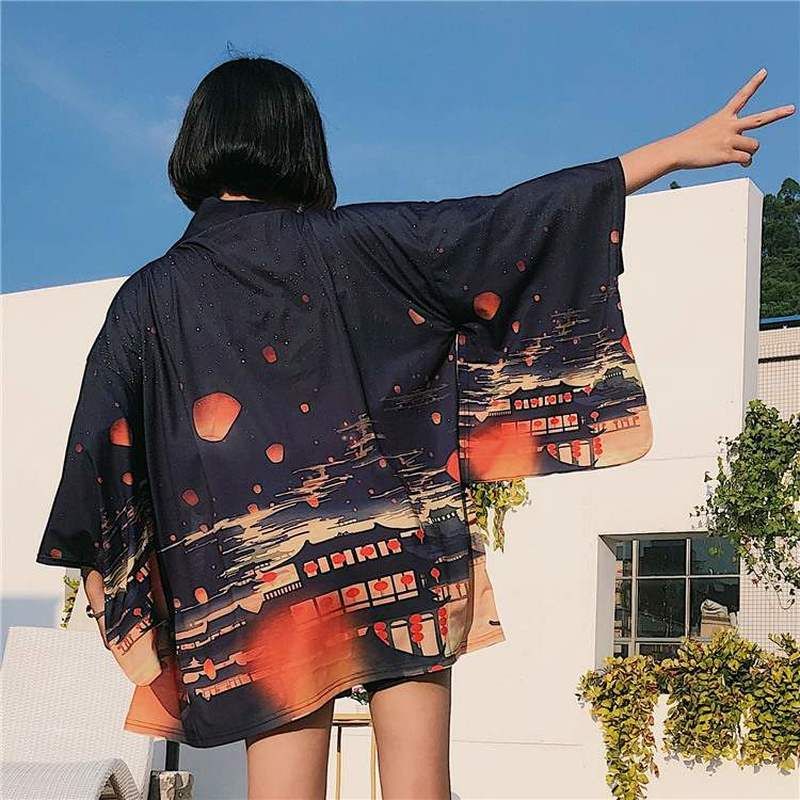 Compra Blusas Para Mujer Camisas Harajuku Kimonos Japonés Protección Sol  Blusa Impresión Causal Kimono Cardigan Mujer Verano Moda Outwear 2021  Barato | Entrega Rápida Y Calidad | Es.Dhgate