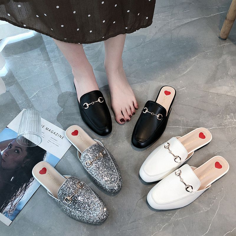 ladies slip on mule trainers