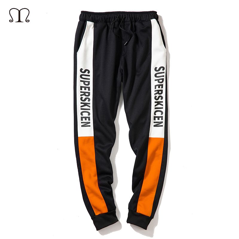 Mens Casual Pants Side Stripe Letter 