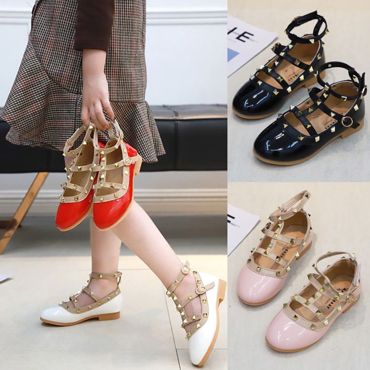 Hot Sale Girls Princess Shoes Kids Leather Footwear Fashion Casual
