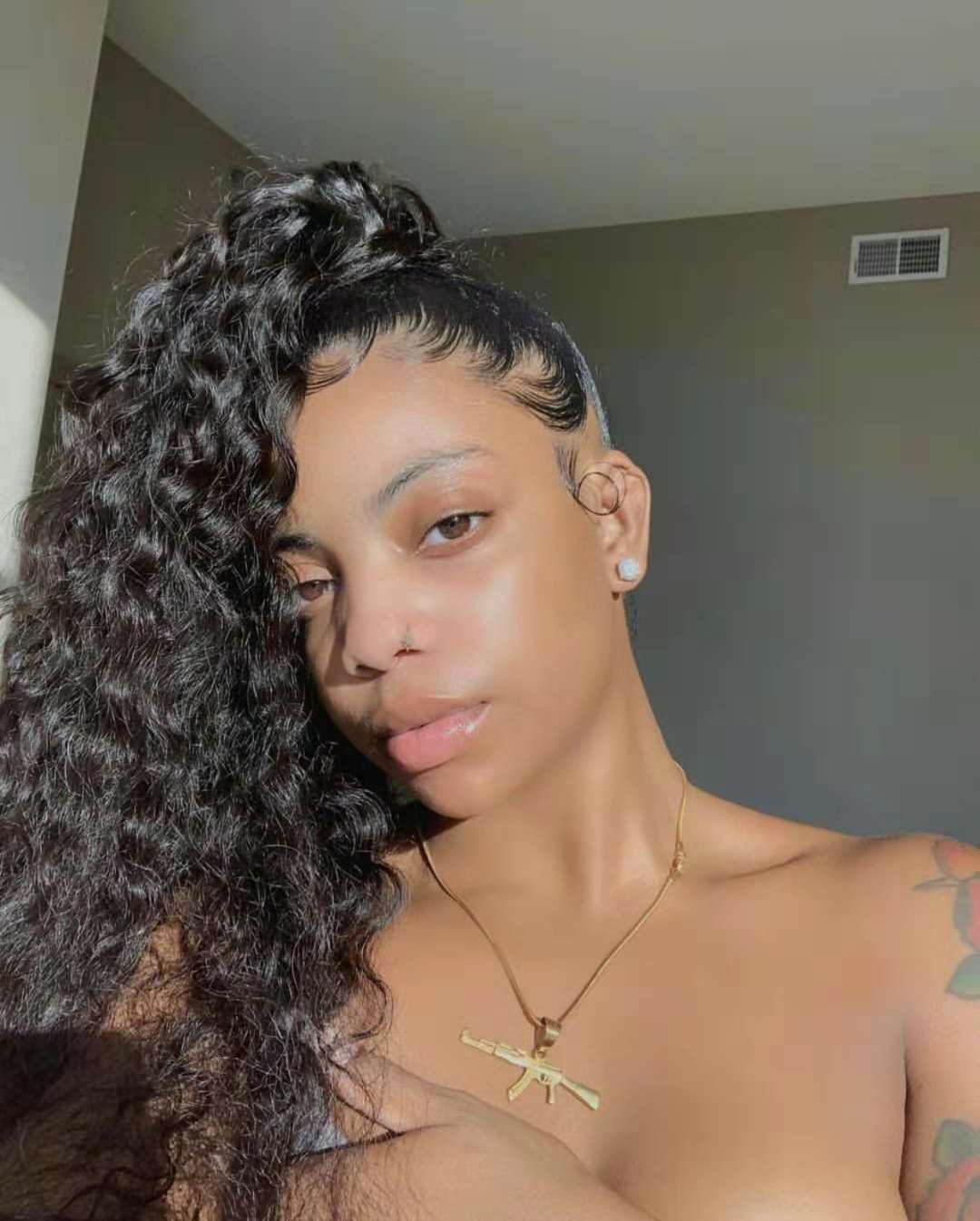 Kinky Curly Ponytails Side Part Clip In Human Hair Extensions