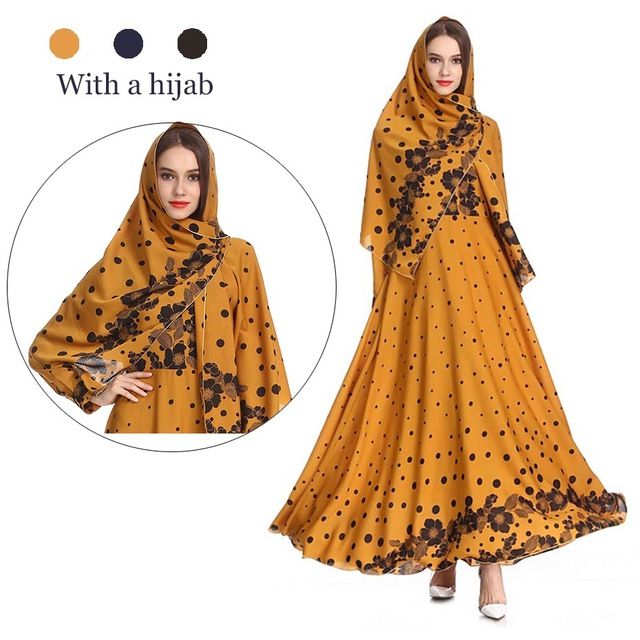 2020 Muslim Long Dress With Inner Hijab Scarf Kimono Abaya Dubai Oman Bangladesh Turkish Kaftan Marocain Caftan Islamic Clothing From Fashionshirley 48 25 Dhgate Com