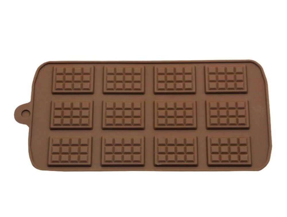 12 Even Chocolate Mold Silicone Mold Fondant Waffles Molds DIY Candy Bar  Mould Cake Decoration Tools Kitchen Baking Accessories