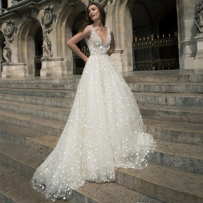 A line sparkly wedding dress Outlet