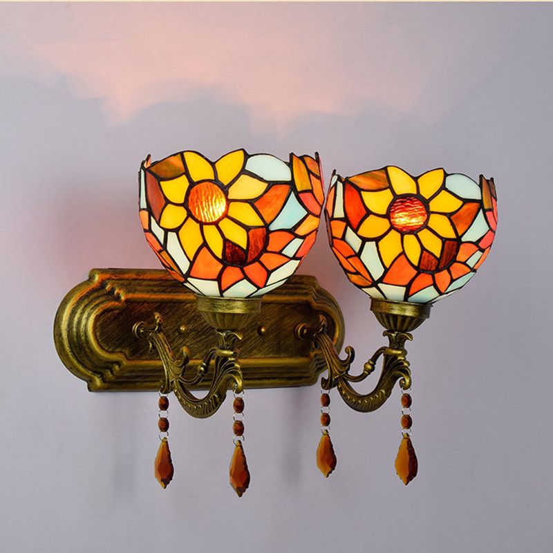 2020 Stained Glass Wall Lamp European Country Wall Light Vintage Wall