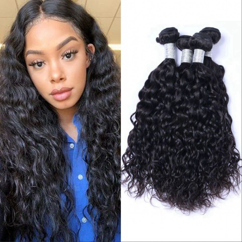 Peruvian Human Hair Weave 4 Bundles Water Wave Virgin Hair