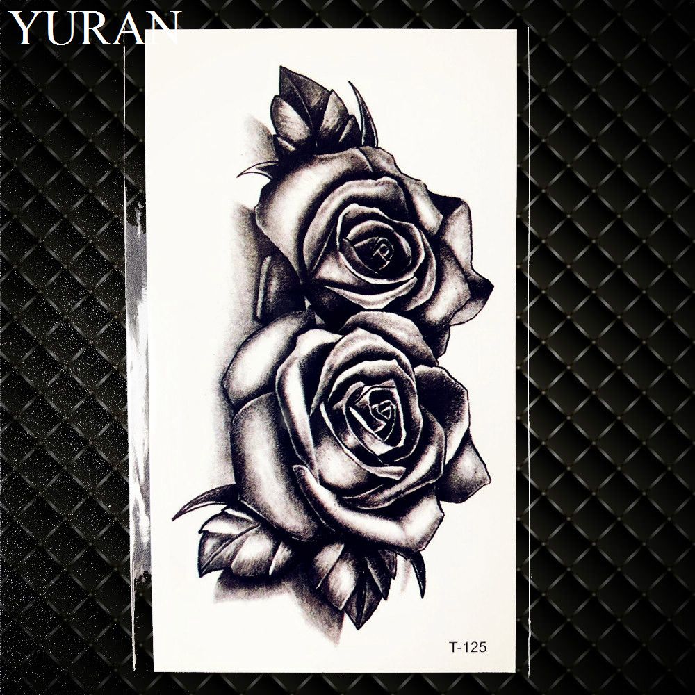 Acheter Noir Dentelle Hamsa Fleur De Mandala Henné Faux Tatouage Femmes Faske Bijoux Corps Mains Art Tatouage Temporaire Autocollants Filles Bras