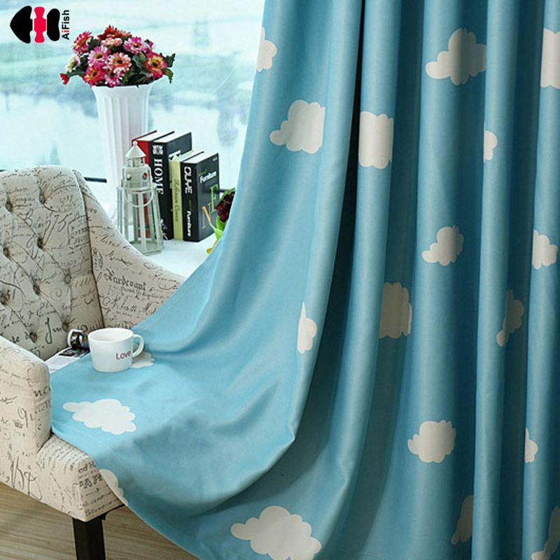 2019 Blue Sky White Cloud Print Curtains For Kid S Bedroom Tents