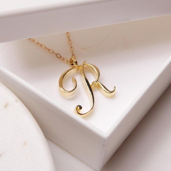 Whole Npcs Minimalist Cursive Initial Alphabet R English Npcs Minimalist Cursive Initial Alphabet R English Necklace Tiny Word Letter Monogram Charm