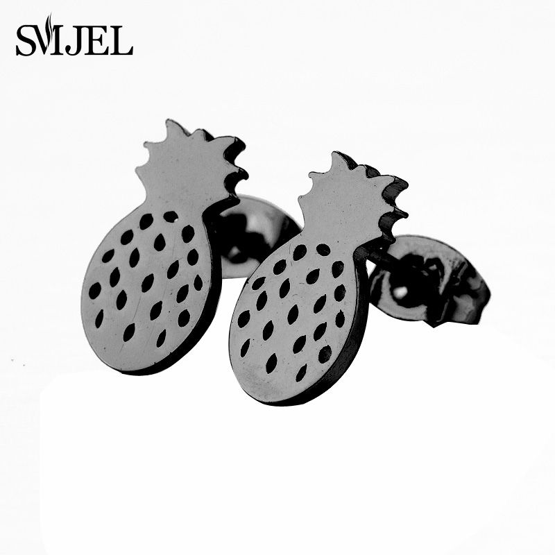 Acier noir boucles d'oreilles