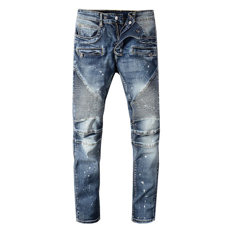 Vaqueros De Algodón En Gris Claro Degradado De Corte Ajustado Con Detalles  Acanalados y Monograma De Balmain En El Bajo para Hombre - Balmain.com