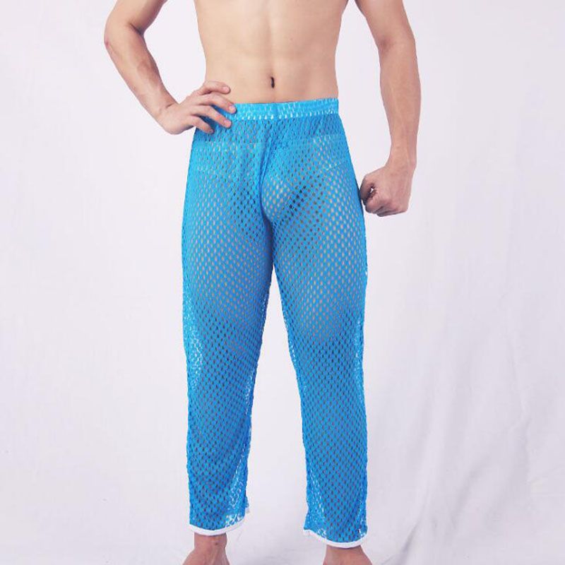 Pijamas Para Ropa De Dormir Sexy Huecos Transpirables Ropa Para Hombres Hombres Sexy Suelto Transparente Para Hombre Pantalones De Dormir De 14,4 € | DHgate