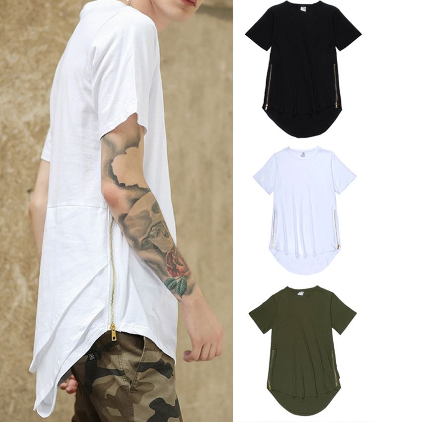 Plus Size Men/'s Longline Summer Short Sleeve Curved Hem Tops Blouse T-Shirt UK
