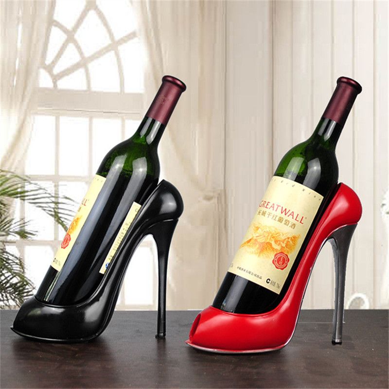Resin High Heel Shoe Shaped Wine Bottle Holder Stylish Wine Shelf Rack